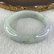 Type A Natural Green with Lavender Jadeite Bangle 44.71g Inner Diameter 50.6mm 12.3 by 7.4mm (Close to Perfect) - Huangs Jadeite and Jewelry Pte Ltd