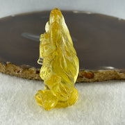 Liuli Yellow 9 Tail Fox Display 75.56g 54.0 by 26.3 by 64.0mm - Huangs Jadeite and Jewelry Pte Ltd