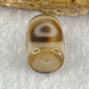 Natural Powerful Tibetan Old Oily Agate 3 Eyes Dzi Bead Heavenly Master (Tian Zhu) 三眼天诛 3.50g 16.0 by 11.0mm - Huangs Jadeite and Jewelry Pte Ltd