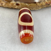 Natural Powerful Tibetan Old Oily Red White Agate One Eye Fire Sign Dzi Bead Heavenly Master (Tian Zhu) 一眼火天珠 10.71g 37.6 by 13.4mm - Huangs Jadeite and Jewelry Pte Ltd