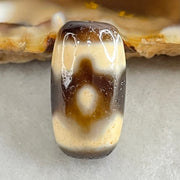 Natural Powerful Tibetan Old Oily Agate 3 Eyes Dzi Bead Heavenly Master (Tian Zhu) 三眼天诛 3.10g 18.5 by 10.1mm - Huangs Jadeite and Jewelry Pte Ltd