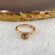 Champagne Color Cubic Zircoina in S925 Sliver in Rose Gold Color Ring 2.17g 6.3 by 3.6mm - Huangs Jadeite and Jewelry Pte Ltd