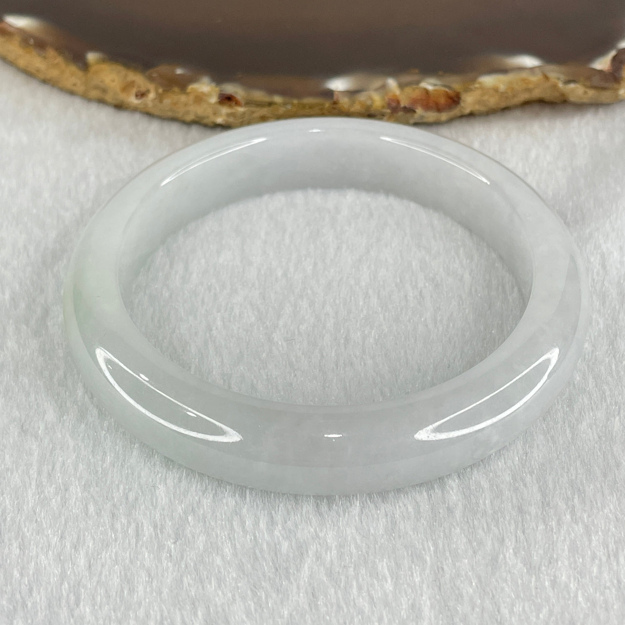 Type A Faint Lavender Jadeite Bangle 52.60g Internal Diameter 56.7mm 11.6 by 9.0mm (Internal Lines) - Huangs Jadeite and Jewelry Pte Ltd