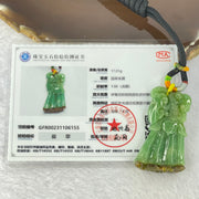 Type A Full Bright Spicy Green and Brown Jadeite Flower Dragonfly Ruyi Coin 17.01g 42.4 by 24.3 by 9.2mm - Huangs Jadeite and Jewelry Pte Ltd