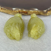 Grand Master Type A Yellow Jadeite Dragon Turtle Pair 54.05g 49.6 by 27.2 by 13.6mm - Huangs Jadeite and Jewelry Pte Ltd