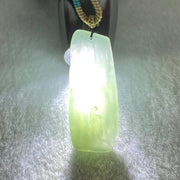 Type A Semi Icy Blueish Green Jadeite Gui Ren Benefactor Pendant 17.27g 48.5 by 19.6 by 7.7mm - Huangs Jadeite and Jewelry Pte Ltd
