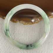 Natural Type A Green with Lavender Piao Hua Jadeite Flat Ding Dang Bangle 22.98g Inner Diameter 52.8mm 6.6 by 7.5mm (Very Very Slight External Rough) - Huangs Jadeite and Jewelry Pte Ltd