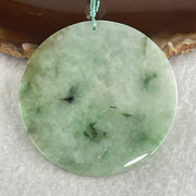 Natural Type A Green with Brownish and Dark Green Piao Hua Jadeite Round Wu Shi Pai Pendant 29.12g 54.2 by 3.1mm - Huangs Jadeite and Jewelry Pte Ltd