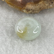 Natural Type A Jelly Light Green with Yellow Patches Jadeite Ping An Kou Pendant | 12mm Plump Translucent Jade Peace Disc Talisman (1.87g | 12.1 x 6.2mm) - Huangs Jadeite and Jewelry Pte Ltd