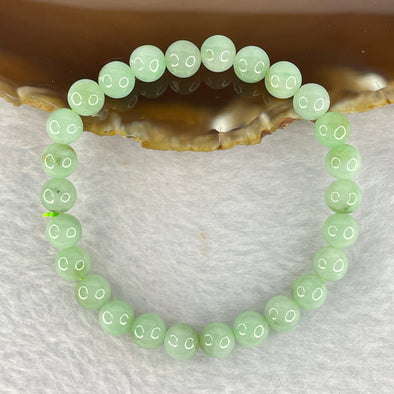 Type A Green Jadeite 26 7.5mm Beads Bracelet 17.84g - Huangs Jadeite and Jewelry Pte Ltd