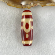 Natural Powerful Tibetan Old Oily Red White Agate One Eye Earth Element Dzi Bead Heavenly Master (Tian Zhu) 一眼土元素天珠 10.27g 37.8 by 13.2mm - Huangs Jadeite and Jewelry Pte Ltd