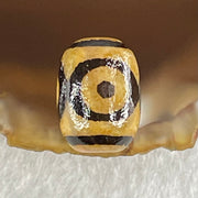 Natural Powerful Tibetan Old Oily Agate 3 Eyes Dzi Bead Heavenly Master (Tian Zhu) 三眼天诛 2.33g 14.0 by 10.3mm - Huangs Jadeite and Jewelry Pte Ltd