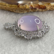 Natural Pink Chalcedony Agate Pendant on S925 Sliver with Cubic Zirconia 7.43g 17.9 by 13.0 by 8.0mm - Huangs Jadeite and Jewelry Pte Ltd