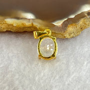 Natural Madagascar Blue Moonstone in S925 Silver Gold Color Pendant 1.24g 10.0 by 8.0 by 5.0mm - Huangs Jadeite and Jewelry Pte Ltd