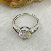 Colourless Cubic Zirconia with Crystals In S925 Sliver Ring 2.58g 7.8 by 5.6mm US5.5 HK12 - Huangs Jadeite and Jewelry Pte Ltd