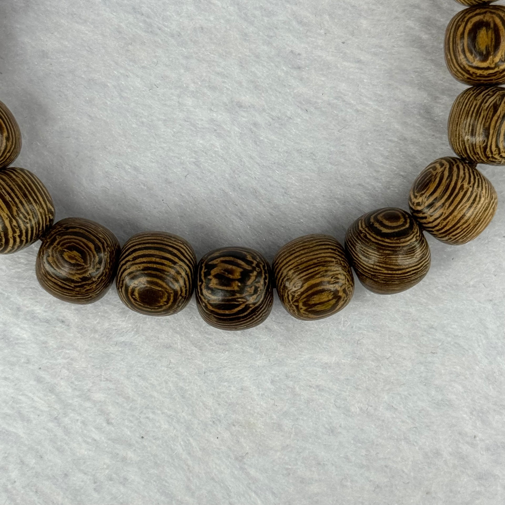 Natural Wenge Wooden Beads Bracelets 天然鸡翅木手链 9.34g 16.5cm 9.8mm 21 Beads - Huangs Jadeite and Jewelry Pte Ltd