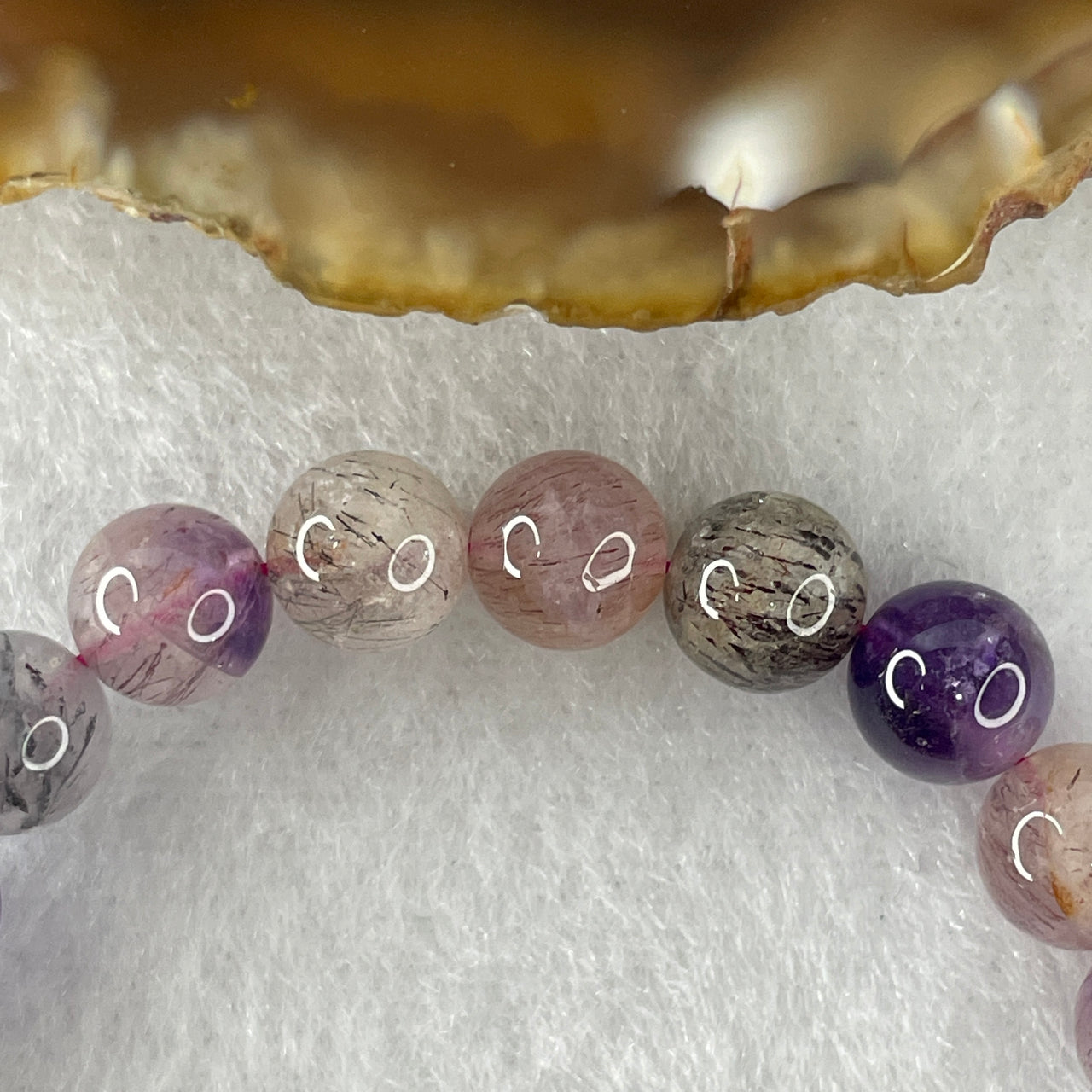 Certified Above-Average Grade Natural Super 7 Crystal Beads Bracelet | Fluid High-Clarity Elegant Strand | Authentic Sacred Seven Multi-Mineral Inclusions Quartz Spiritual Catalyst & Auric Shield Bracelet (12.98g | 15cm Length | 7.2mm | 25 Beads)