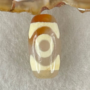 Natural Powerful Tibetan Old Oily Agate 3 Eyes Dzi Bead Heavenly Master (Tian Zhu) 三眼天诛 3.15g 20.0 by 10.4mm - Huangs Jadeite and Jewelry Pte Ltd