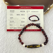 Natural Spirit Grass Amber Beads Bracelet 天然灵草珀手链 5.74g 15cm 30.0 by 8.5 by 1 Bead 7.4 mm 24 Beads - Huangs Jadeite and Jewelry Pte Ltd