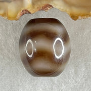 Natural Powerful Tibetan Old Oily Agate Water Wave Daluo Amulet (Tian Zhu) Dzi Bead 2.95g 13.9 by 12.3mm - Huangs Jadeite and Jewelry Pte Ltd