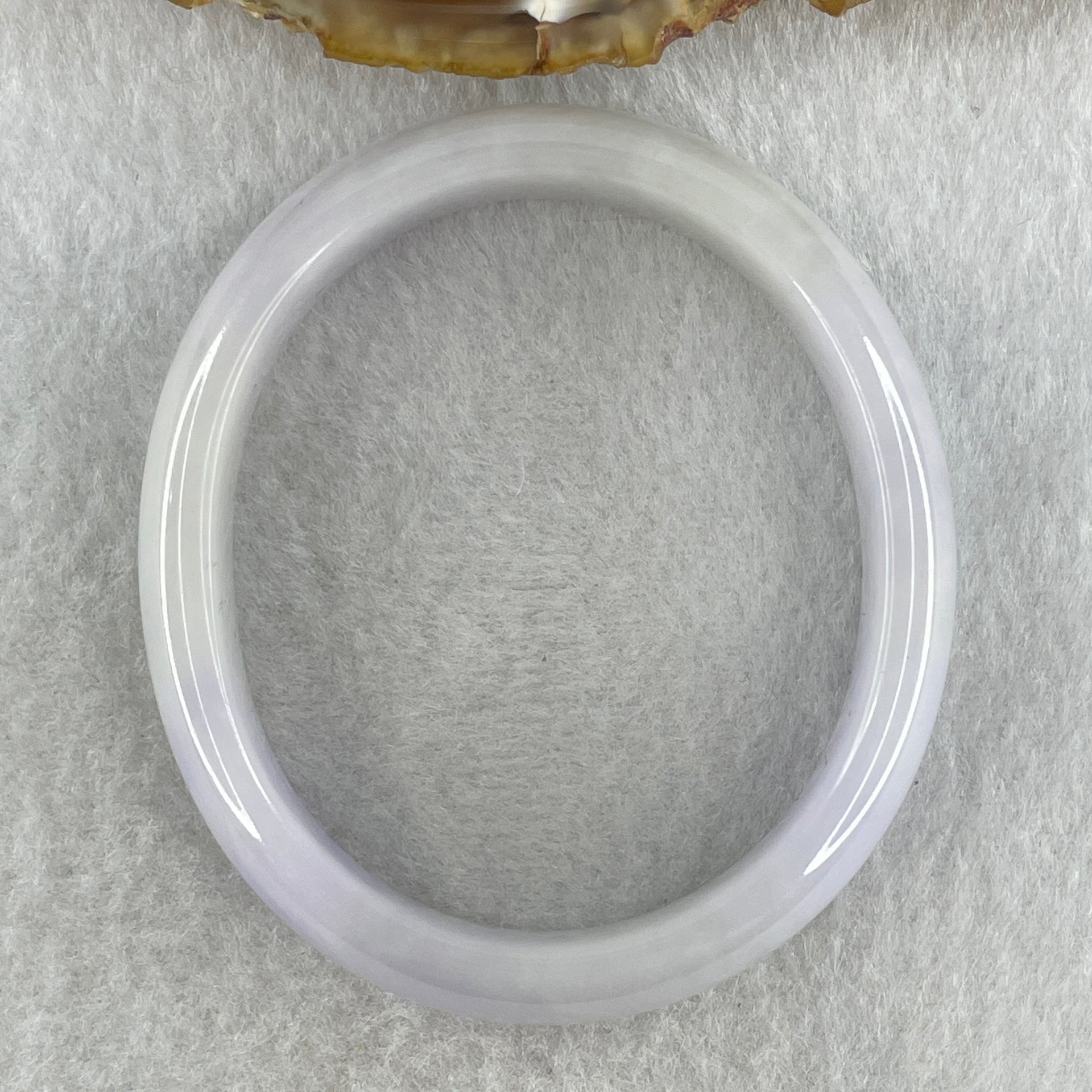 Type A Natural Light Lavender Light Green Jadeite Oval Bangle 34.75g Inner Diameter 52.9mm 11.9 by 6.3mm (Internal Lines) - Huangs Jadeite and Jewelry Pte Ltd