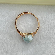 Natural Larimar in S925 Silver Rose Gold Color Ring (Adjustable Size) 1.99g 10.2 by 8.2 by 5.5mm - Huangs Jadeite and Jewelry Pte Ltd