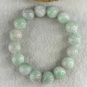 Type A Light Green with Slight Light Lavender Jadeite Beads Bracelet 48.29g 15cm 12.2mm 16 Beads - Huangs Jadeite and Jewelry Pte Ltd