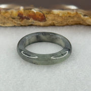 Type A Icy Wuji Grey Black Jadeite Ring 2.63g 5.1 by 3.1mm US8 HK17.5 (Very Slight Fine Internal Lines) - Huangs Jadeite and Jewelry Pte Ltd