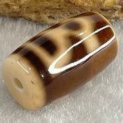 Natural Powerful Tibetan Old Oily Agate Double Cai Shen Dzi Bead Heavenly Master (Tian Zhu) 双财神长天珠 4.85g 19.9 by 11.8mm - Huangs Jadeite and Jewelry Pte Ltd