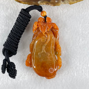 Grandmaster Type A Brownish Orange to Brownish Red Jadeite Melon and Ruyi 福瓜 Pendant 45.95g 58.05 by 34.38 by 15.00mm With NGI Cert 82838787 - Huangs Jadeite and Jewelry Pte Ltd