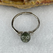 Good Grade Natural Green Phantom Quartz Ring in S925 Sliver 1.46g 6.6mm (Adjustable Size) - Huangs Jadeite and Jewelry Pte Ltd
