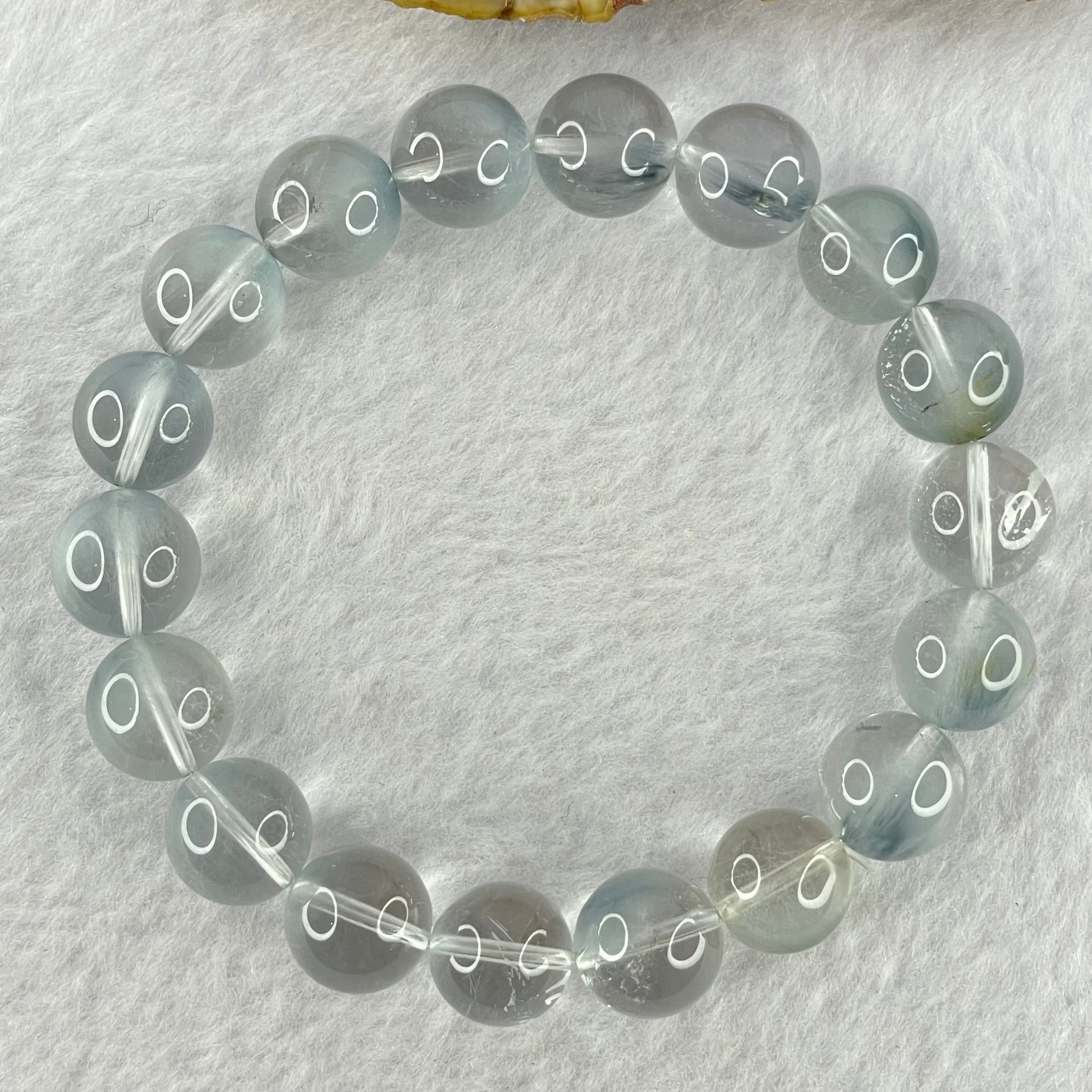 Good Grade Natural Blue Rutilated Quartz Bracelet 41.28g 18.5cm 12.0mm 18 Beads - Huangs Jadeite and Jewelry Pte Ltd