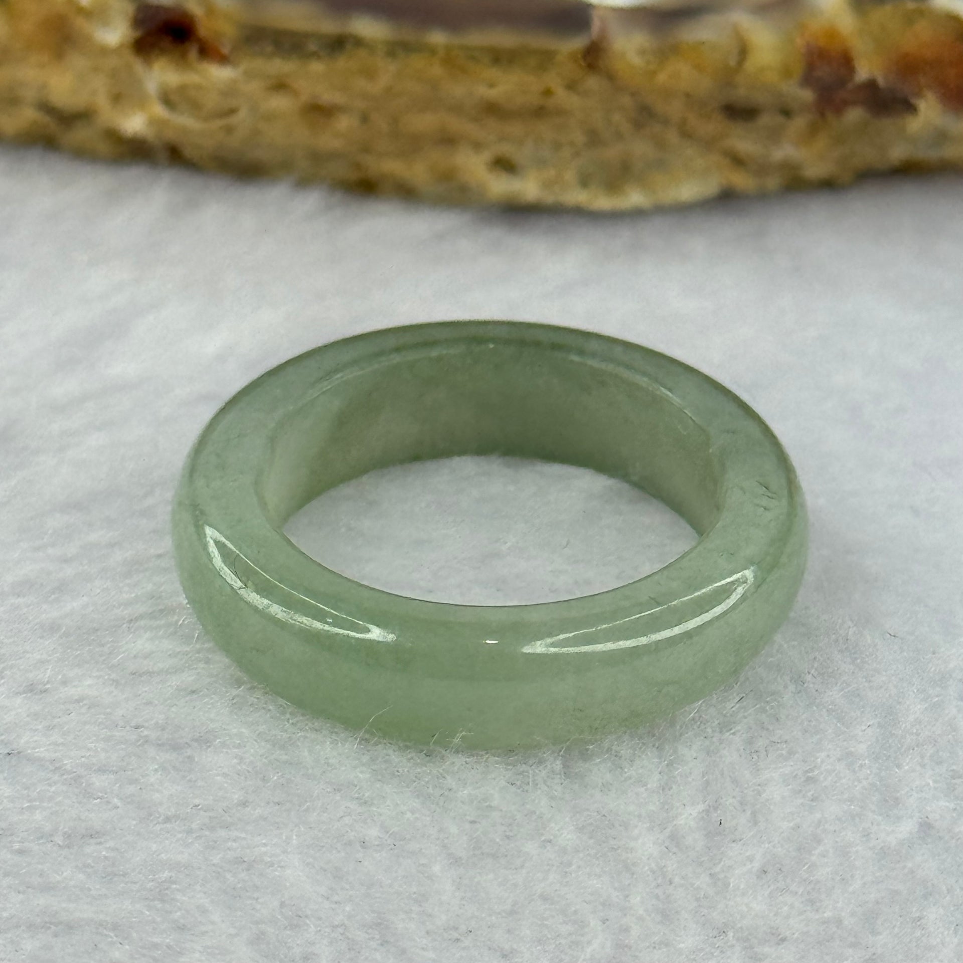 Type A Medium Green Jadeite Ring 3.65g 5.9 by 3.7mm US7 HK15.5 - Huangs Jadeite and Jewelry Pte Ltd