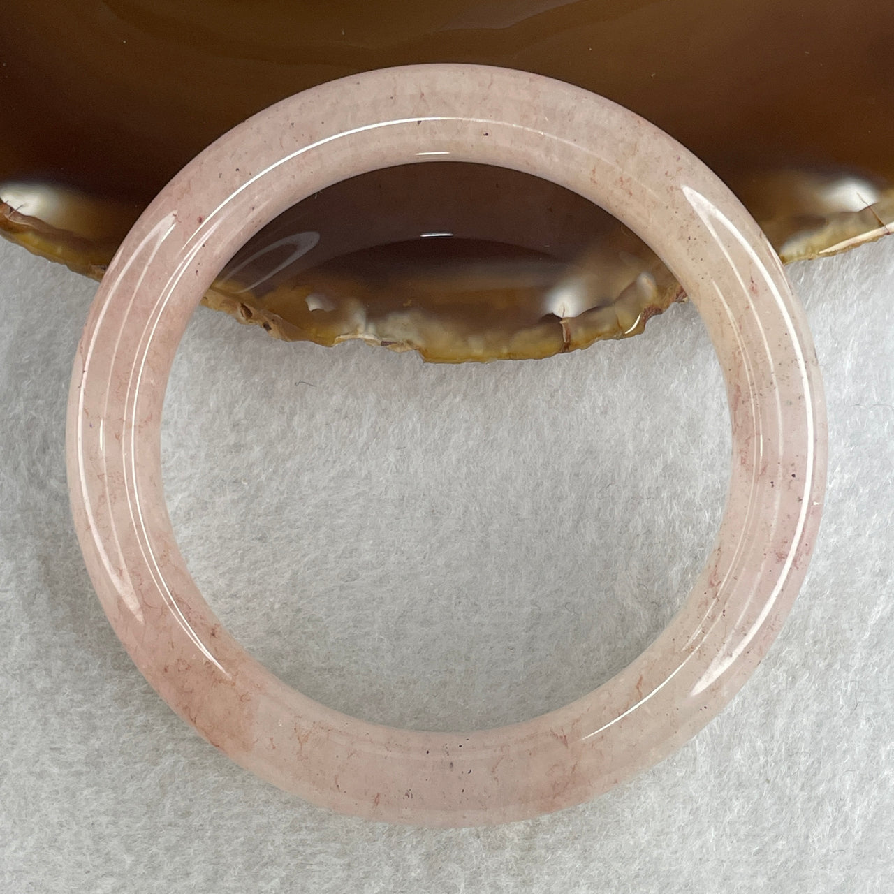 Natural Rose Quartz Bangle 54.77g Inner Diameter 58.4mm 13.0 by 10.0mm (Slight Internal Line) - Huangs Jadeite and Jewelry Pte Ltd