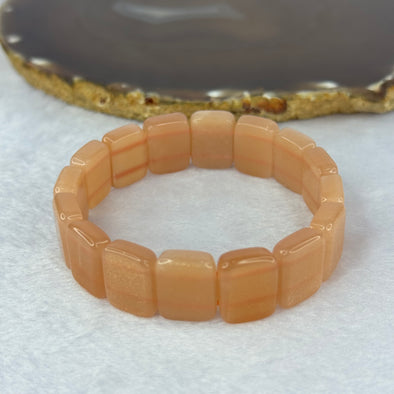 Natural Sun Stone Bracelet 天然太阳石手链 34.06g 17cm 16.0 by 11.6 by 5.1mm 16 pcs - Huangs Jadeite and Jewelry Pte Ltd