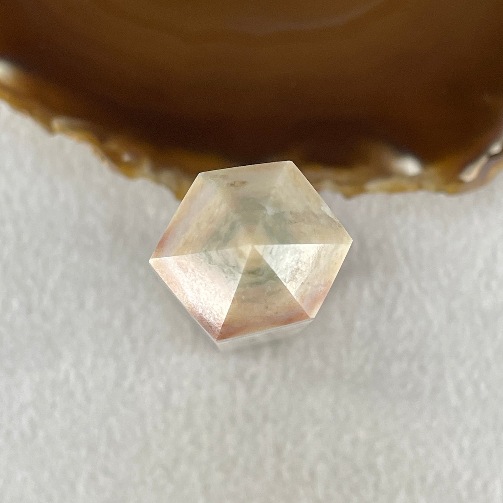 Natural Red White Calcite Tower Display 166.18g 30.4 by 25.7 by 128.2mm - Huangs Jadeite and Jewelry Pte Ltd