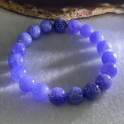 Above Average Grade Natural Blue Tanzanite Beads Bracelet 34.61g 15.5cm 10.2mm 19 Beads - Huangs Jadeite and Jewelry Pte Ltd