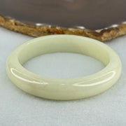 Type A Light Green Jadeite Bangle Internal Diameter 57.5mm 57.45g 12.8 by 8.4mm (Very Slight External Rough) - Huangs Jadeite and Jewelry Pte Ltd