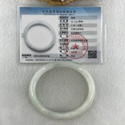 Natural Type A Faint Green Faint Lavender Jadeite Oval Bangle 42.10g Inner Diameter 55.2mm 12.8 by 7.4mm (Very Very Slight Internal Lines) - Huangs Jadeite and Jewelry Pte Ltd