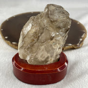 Natural Smoky Quartz Rough Irregular Shape Display in Wooden Stand 209.9g 72.0 by 52.4 by 85.7mm - Huangs Jadeite and Jewelry Pte Ltd