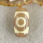 Natural Powerful Tibetan Old Oily Agate 3 Eyes Dzi Bead Heavenly Master (Tian Zhu) 三眼天诛 3.36g 19.9 by 10.6mm - Huangs Jadeite and Jewelry Pte Ltd