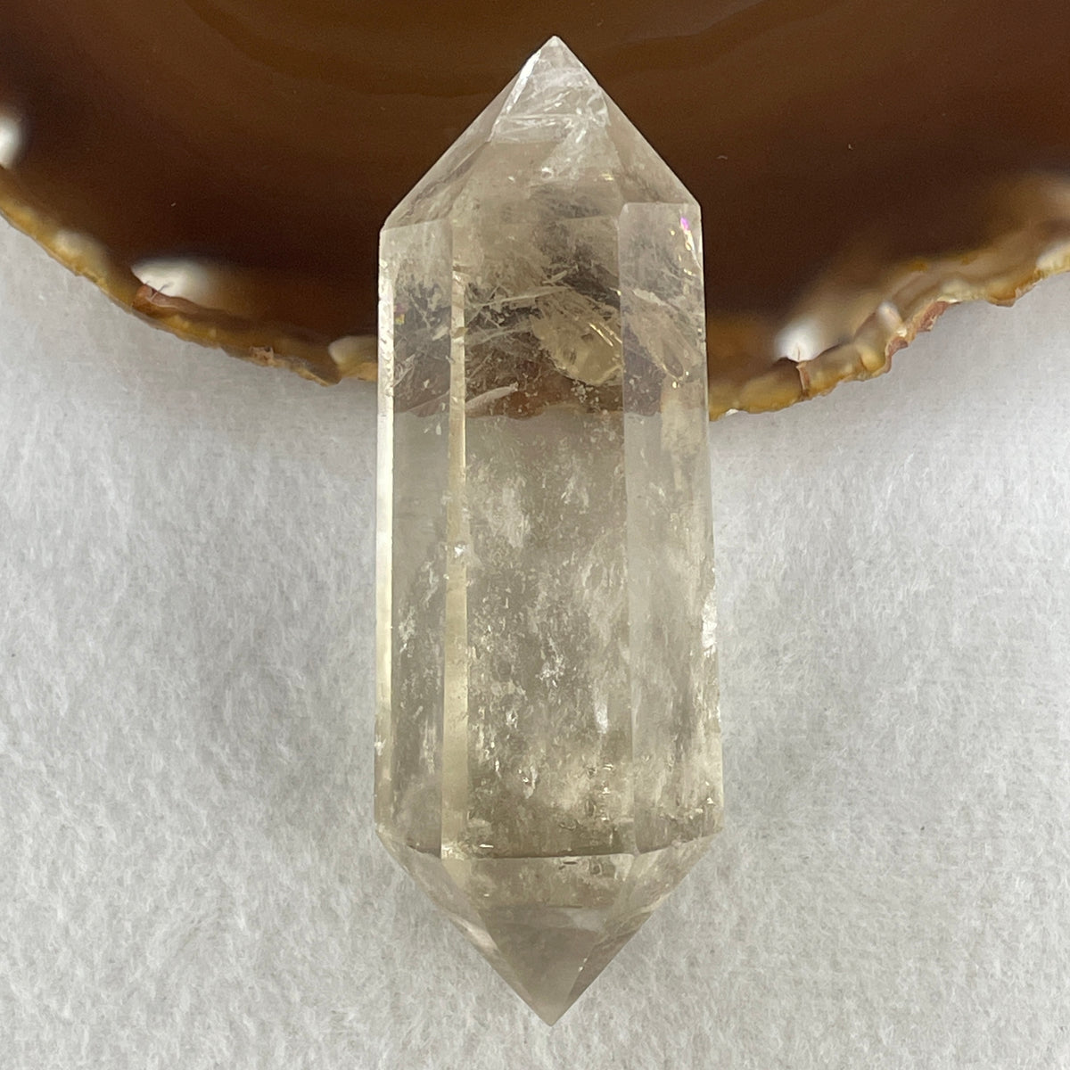 Natural Smoky Quartz Tower Display | (93.08g | 87.0 x 30.5 x 25.2mm | Grounding Catalyst, "Stone of Stability & EMF Shielding" Executive Anchor, Feng Shui Space Protection Column)