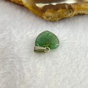 Natural Green Aventurine Mini Heart Pendant with Sliver Clasps 0.90g 12.1 by 11.9 by 4.1mm - Huangs Jadeite and Jewelry Pte Ltd