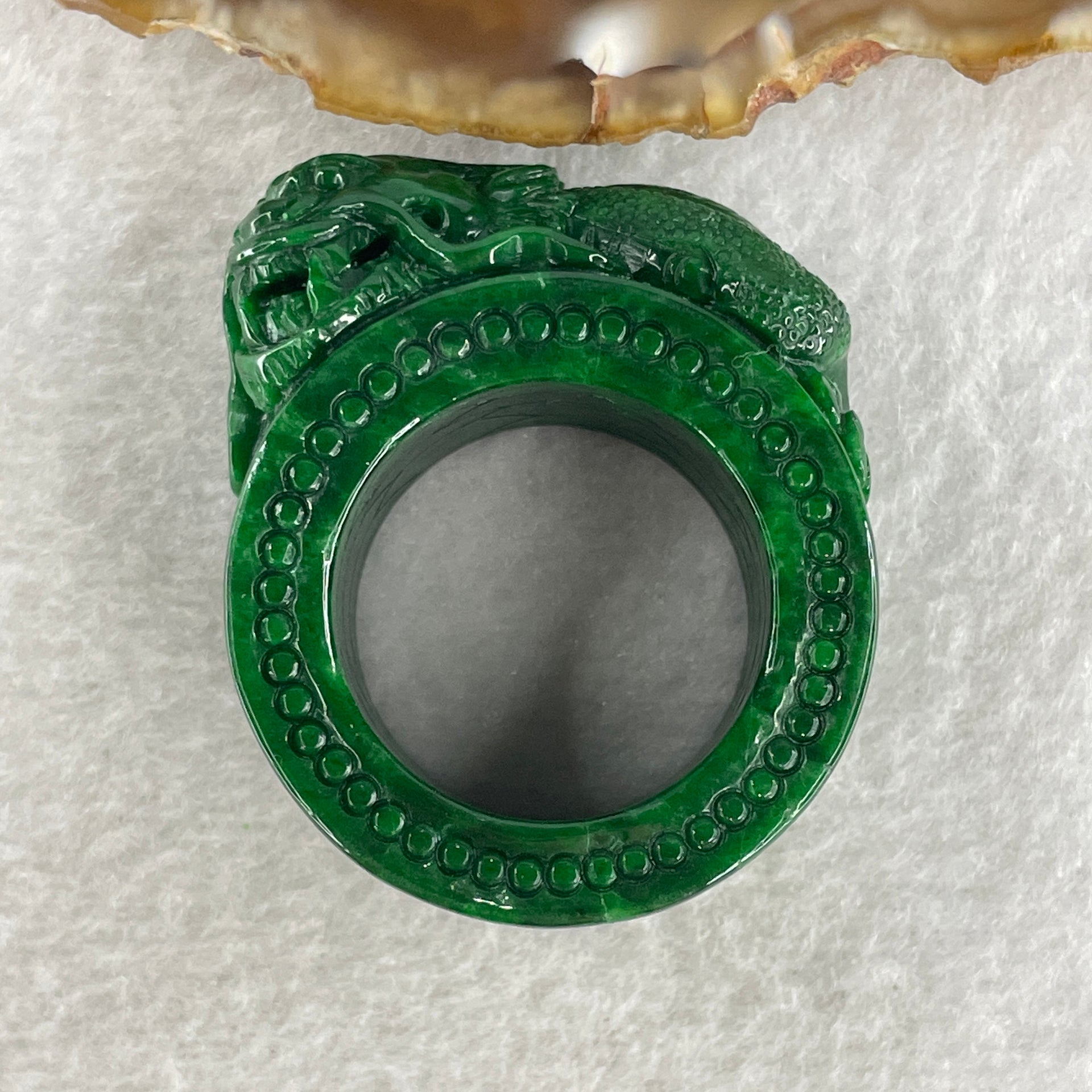 Magnificent Type A Rare Dragon Thumb Ring Jade Jadeite for Authority & Power - Huangs Jadeite and Jewelry Pte Ltd