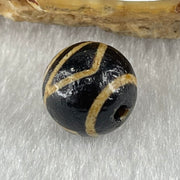 Natural Powerful Tibetan Old Oily Agate 1 Eye with Mountain Support Dzi Bead Heavenly Master (Tian Zhu) 一眼天诛 1.45g 10.3 by 10.3mm - Huangs Jadeite and Jewelry Pte Ltd