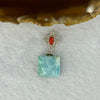 Natural Larimar With Nan Hong in Sliver Claps Charm/Pendent 4.01g 13.5 by 13.3 by 6.4mm 5.2 by 3.5 by 1.2mm - Huangs Jadeite and Jewelry Pte Ltd