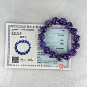Good Grade Natural Charoite Beads Bracelet 58.855g 18.5mm 14.4mm 15 Beads - Huangs Jadeite and Jewelry Pte Ltd