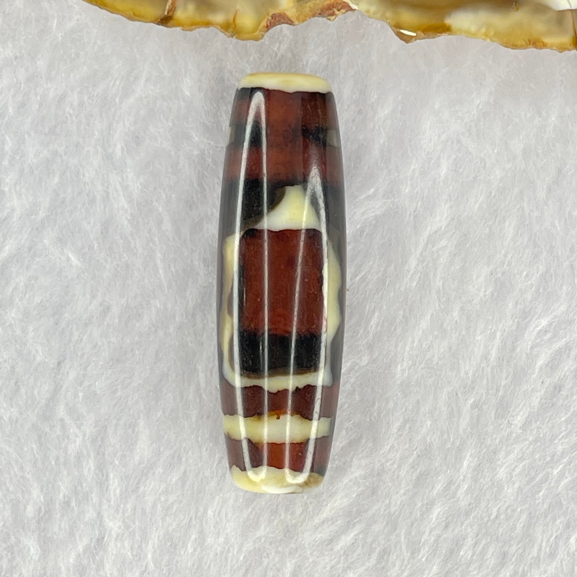 Natural Powerful Tibetan Old Oily Agate Sky Door Serenity 1 Eye Dzi Bead Heavenly Master (Tian Zhu) 一眼天诛 8.45g 37.6 by 12.0mm - Huangs Jadeite and Jewelry Pte Ltd