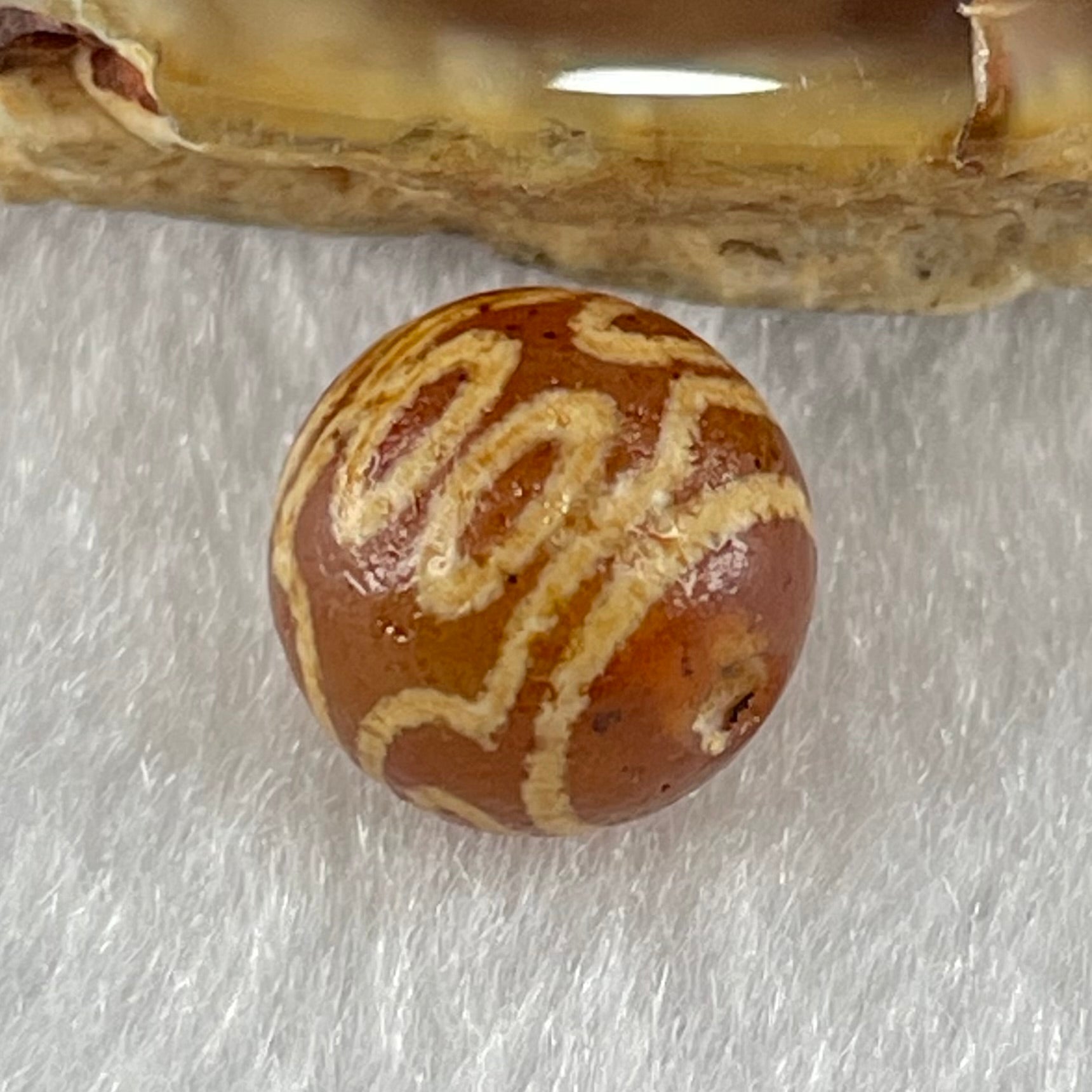 Natural Powerful Tibetan Old Oily Agate 7 Eyes Dzi Bead Heavenly Master (Tian Zhu) 七眼天诛 1.44g 10.0 by 10.3mm - Huangs Jadeite and Jewelry Pte Ltd