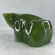 Natural Dark Green Serpentine Polar Bear Display 1991.7g 195.0 by 87.1 by 95.0mm - Huangs Jadeite and Jewelry Pte Ltd